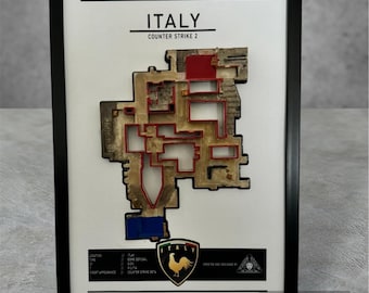 ParTC1 | Italie | Counter Strike - Carte imprimée en 3D | Impression et peinture de haute qualité |