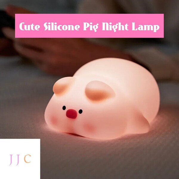 Cute Soft Piggy Night Lamp | Soft Silicone Piggy Mood Night Light | Cute USB Rechargeable Lamp | Cute Portable Soft Piggy Night Lamp