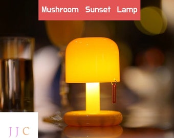 Mini Sunset Mushroom Night Lamp | Unique Mini Mushroom Sunset Lamp | USB Rechargeable Unique LED Night Light Lamp | Portable Mushroom Lamp