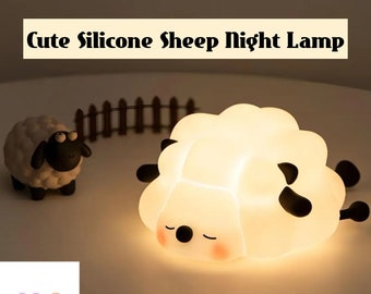 Cute Soft Sheep Night Lamp | Soft Silicone Sheep Mood Night Light | Cute USB Rechargeable Lamp | Cute Portable Soft Sheep Night Lamp