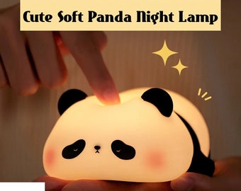 Schattige zachte panda-nachtlamp | Zacht siliconen Panda Mood-nachtlampje | Leuke USB oplaadbare lamp | Leuke draagbare zachte panda-nachtlamp