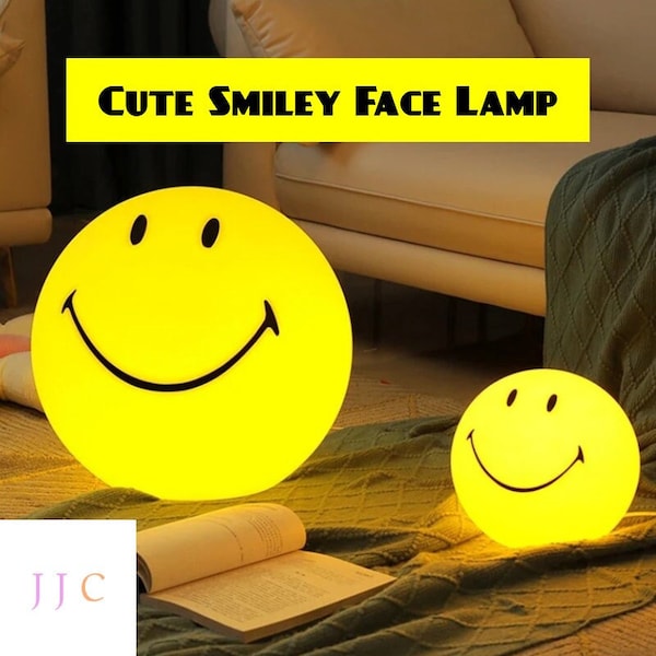 Nordische Smiley-Nachtlampe | Süßes Smiley-Nachtlicht | Nordische Smiley-Gesichtslampe mit Fernbedienung | Wiederaufladbare Batterie-LED-Leuchte