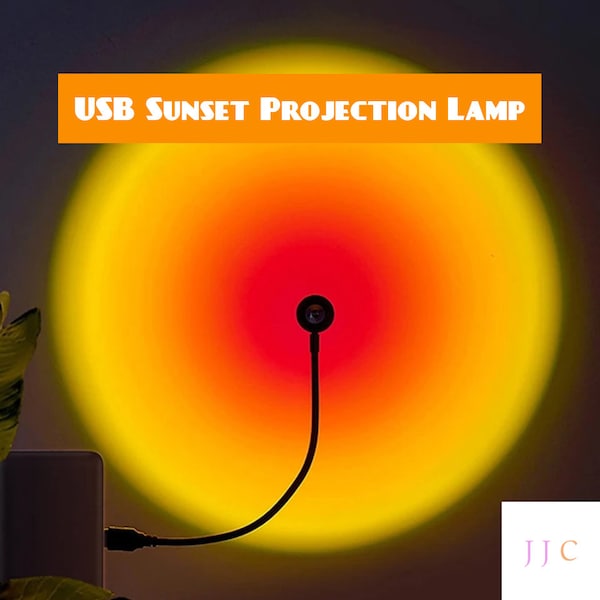 USB Sunset Projection Lamp Light | Portable USB Sunset Night Lamp | Sunset Photography Light | Mood Light | Pretty Atmosphere for Room & Car