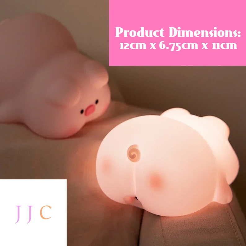 Cute Soft Piggy Night Lamp Soft Silicone Piggy Mood Night Light Cute USB Rechargeable Lamp Cute Portable Soft Piggy Night Lamp image 6