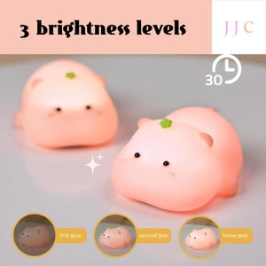 Cute Soft Hippo Night Lamp Soft Silicone Hippo Mood Night Light Cute USB Rechargeable Lamp Cute Portable Soft Hippopotamus Night Lamp zdjęcie 2