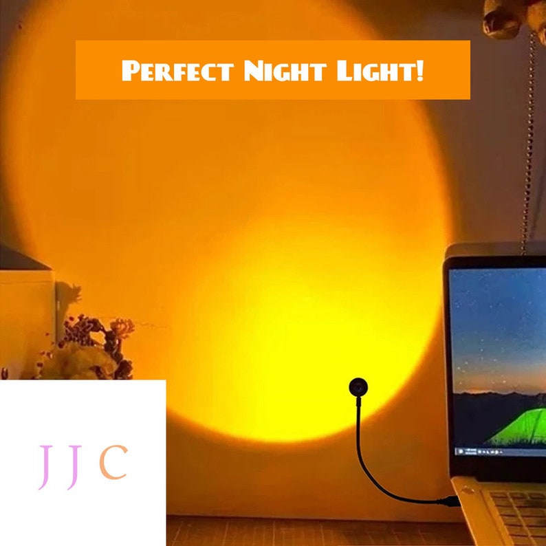 USB Sunset Projection Lamp Light Portable USB Sunset Night Lamp Sunset Photography Light Mood Light Pretty Atmosphere for Room & Car zdjęcie 3