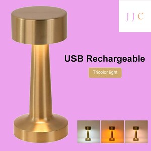 Retro Metal Bar Style Table Lamp Metal Retro Style Lamp Coffee Table Lamp Bar Style Light Wireless and USB Rechargeable Lamp Light Gold