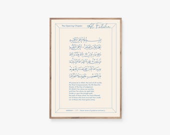 Surah Al-Fatiha Print: Islamic Arabic Calligraphy Wall Art (Digital Download)