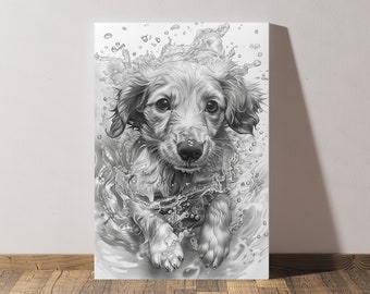 Poster Hund Wandbild wall art Tiere Modern Zeitlos Kunst Tierposter Kunstdruck coole Hunde Haustier Art Deco Bild vom Hund