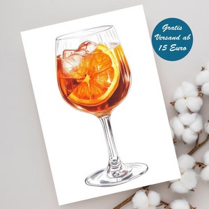 Zauberhafte Grußkarte mit Cocktail Motiv für jeden Anlass geeignet z.B. als Einladungskarte zur Party oder Geburtstagskarte