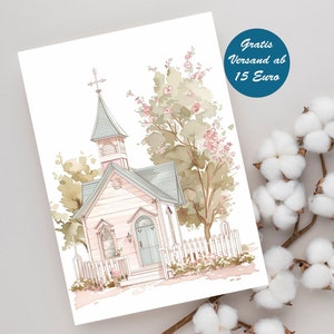 Grußkarte zur Hochzeit mit Kappellen Motiv Hochzeitseinladung Geschenkideen Glückwünsche zur Hochzeit Einladung zur Hochzeit