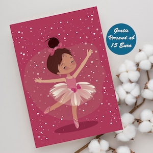 Grußkarte als Geschenk für Frauen und Kinder Ballerina Klappkarte für Geburtstag Geburtstagsgeschenk Karte Postkarte Tänzerin