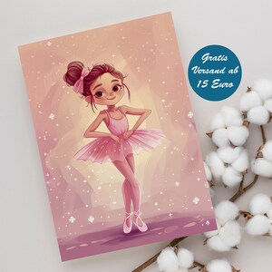 Grußkarte als Geschenk für Frauen und Kinder Ballerina Klappkarte für Geburtstags Geschenk  Grußkarte Geburtstagsgeschenk Karte Postkarte