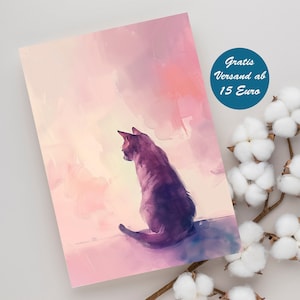 Grußkarte mit Katzen Motiv für jeden Anlass z.B. als Geburtstagskarte Klappkarte Postkarte oder sonstige Glückwünsche