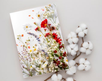 Grußkarte minimalistische Geburtstagskarte Geschenk für Freundin oder Frau Postkarte mit Blumen Motiv  Postkarte für jeden Anlass modern