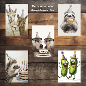 Zauberhaftes Geburtstagskarten Set 5er Set 5 Karten Grußkarte Klappkarte Postkarte Geschenk Geschenkidee Geburtstag 5 Karten