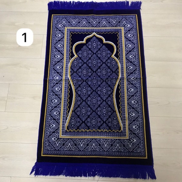 Nouveau tapis de prière en velours de style mihrab, tapis de prière en velours doux, ensemble-cadeau islamique, cadeau pour musulman, cadeaux de la Omra/hajj, Gebetsteppich, tapis de prière