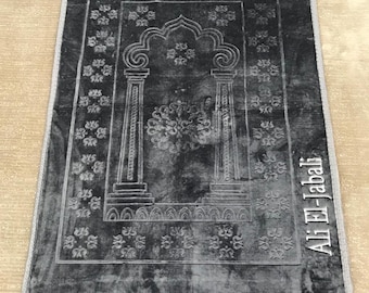 Customised Plush Prayer Mat, Name Padded Prayer Rug, Umrah Gift Set, Umrah and Hajj Gift, Muslim Gift Set, Islamic Valentines Day Gift