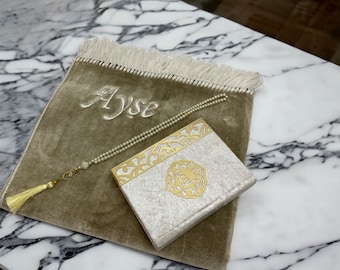 Customised Prayer Rug, Thick Prayer Mat, Hajj Umrah Gifts, Islamic Wedding Gifts, Islamic Gift for Her