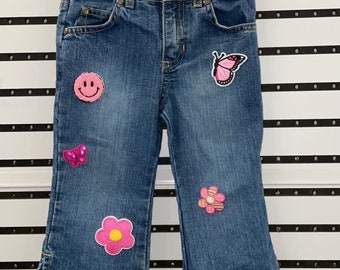 Children's Jeans, cute patches, Size 18-24 months pants