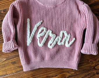 Custom Name Sweater / Personalized Baby Sweater / Embroidered Baby Sweater / Baby Gift