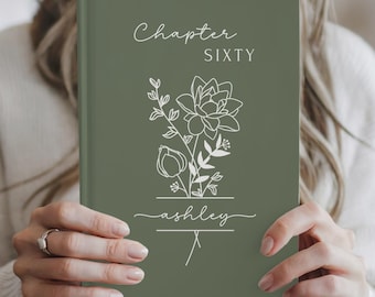 Personalized 60th Birthday Journal: Birth Month Flower Notebook with Name, Chapter Sixty, 60 Years Old Birthday Present for Women