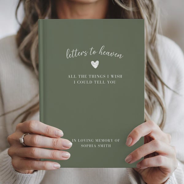 Personalized Grief Journal, Sympathy Gift For Loss Of Mother Father, Letters To Heaven In Loving Memory Gift, Memorial Gift, Condolence Gift
