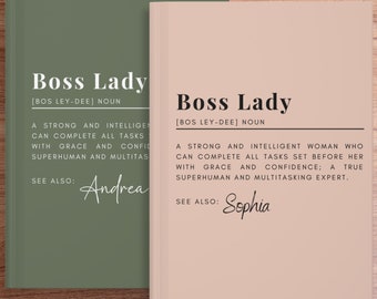 Personalized Boss Lady Journal Notebook, Funny New Business Owner Gift For Woman Gift for Female Manager Birthday Gift for Her Entrepreneur