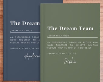 Custom Dream Team Journal, Personalized Corporate Notebook, Team Appreciation Gift, Employee Thank You Gift, Dream Team Notebook, Team Gift