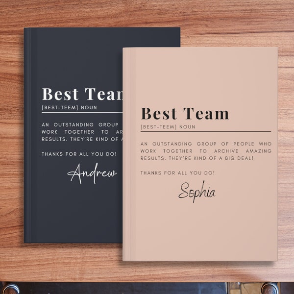 Best Team Personalized Journal, Corporate Gift, Team Appreciation Gift, Appreciation Week Gift, Employee Thank You Gift, Team Birthday Gift