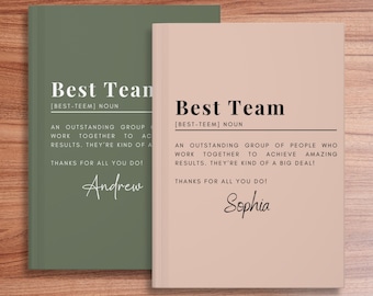Personalized Best Team Journal, Bulk Journals, Corporate Gift, Team Appreciation Gift, Appreciation Week Gift, Employee Thank You Gift
