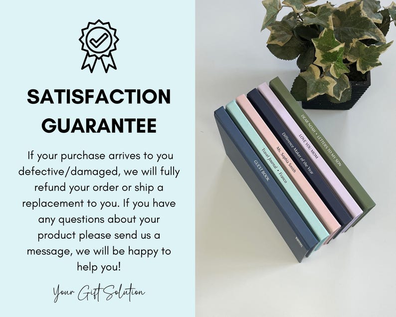 May include: A stack of six different colored journals with various titles printed on the covers, including "Guest Book", "Travel Journal", "Mi Sophia Smith", "Love You Mom", "Difference Maker of the Year", and "Dear Ngai - Letters to My Son".