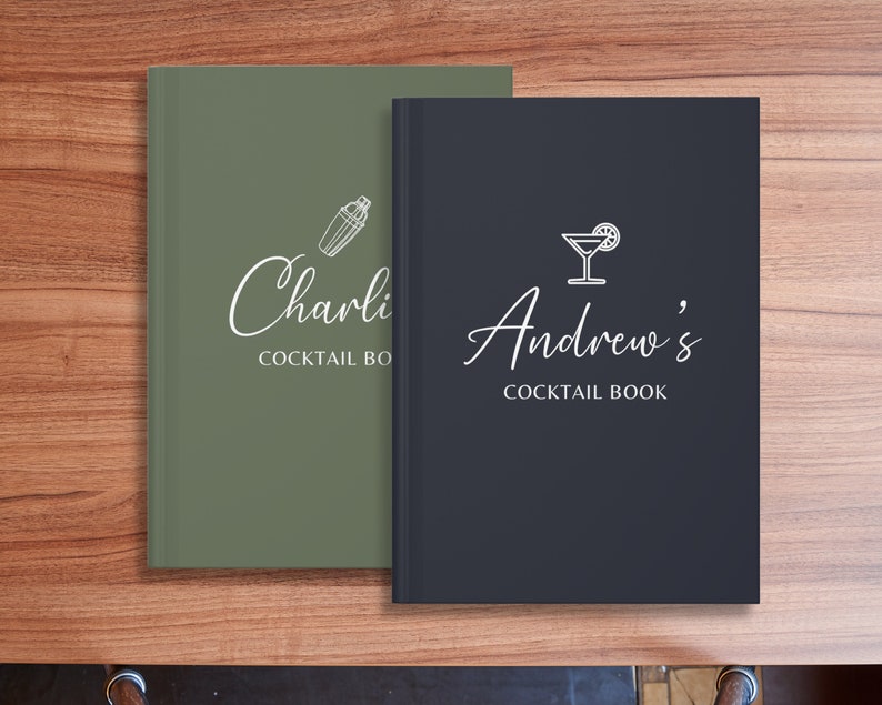 Bartender Notebook Cocktail Recipe Book Bar Recipe Book Bartender Gift Cocktail Binder ...