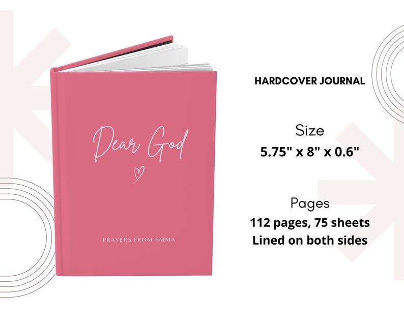Dear God Personalized Prayer Journal, Custom Prayer Notebook, Christian Gift Journal, Prayer Diary, Gifts for Women, Mom Gift, Faith Journal image 9