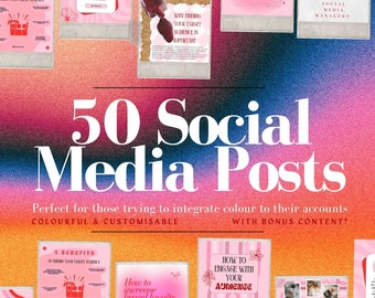 Colourful Instagram Post Templates, Retro Vibes Creative Templates, Bright Instagram Posts, Vibrant Post Templates, Pink IG Templates Canva