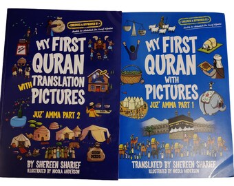 NEW SET OF 2 sale My First Quran With Pictures: Juz' Amma Part 1 and Part 2- Ramadan gift