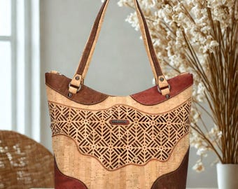 Kurken tassen, shopper, eco-tas, tassen voor haar, tassen voor cadeaus, tassen en portemonnees, handtas dames, tassen van kurk voor haar, cadeaus voor haar, duurzame tas