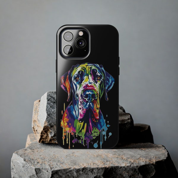 Colorful GREAT DANE IPHONE Case Available For Different Models – Animal Phone Cases For Dog Owner Gift, Great Dane Lover Gift