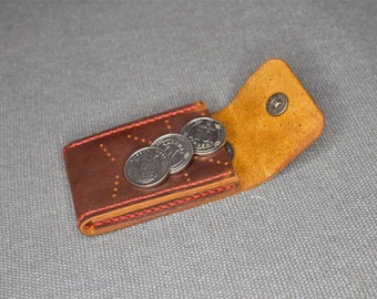 Leather Coin Purse Keychain Leather Coin Case,Small Wallet Storing Coins