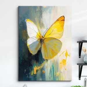 Colorful Butterfly Abstract Oil Painting Framed Print & Framed Canvas Portrait Wall Art Poster Home Decor Interior Butterfly Lover Gift