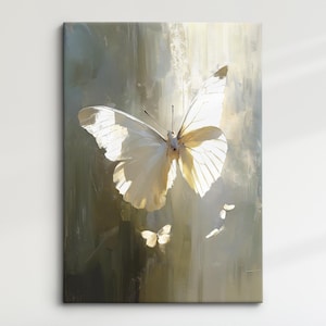 Colorful Butterfly Abstract Oil Painting Framed Print & Framed Canvas Portrait Wall Art Poster Home Decor Interior Butterfly Lover Gift