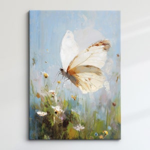 Colorful Butterfly Abstract Oil Painting Framed Print & Framed Canvas Portrait Wall Art Poster Home Decor Interior Butterfly Lover Gift