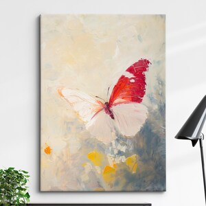 Colorful Butterfly Abstract Oil Painting Framed Print & Framed Canvas Portrait Wall Art Poster Home Decor Interior Butterfly Lover Gift