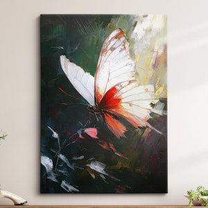 Colorful Butterfly Abstract Oil Painting Framed Print & Framed Canvas Portrait Wall Art Poster Home Decor Interior Butterfly Lover Gift