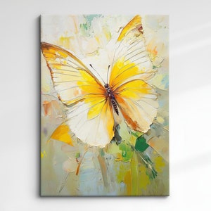 Colorful Butterfly Abstract Oil Painting Framed Print & Framed Canvas Portrait Wall Art Poster Home Decor Interior Butterfly Lover Gift