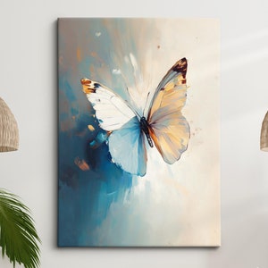 Colorful Butterfly Abstract Oil Painting Framed Print & Framed Canvas Portrait Wall Art Poster Home Decor Interior Butterfly Lover Gift