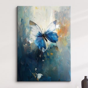 Colorful Butterfly Abstract Oil Painting Framed Print & Framed Canvas Portrait Wall Art Poster Home Decor Interior Butterfly Lover Gift