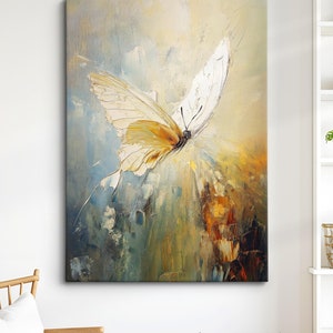 Colorful Butterfly Abstract Oil Painting Framed Print & Framed Canvas Portrait Wall Art Poster Home Decor Interior Butterfly Lover Gift