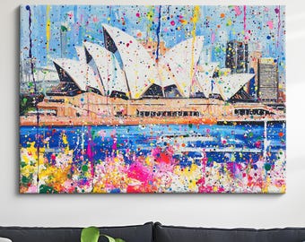 Sydney Opera House Famous Landmark Abstract Oil Painting Wall Art