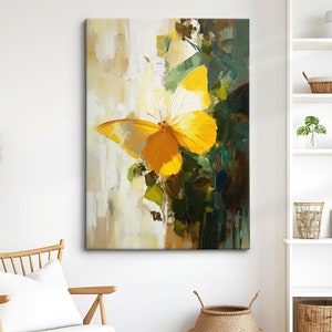 Colorful Butterfly Abstract Oil Painting Framed Print & Framed Canvas Portrait Wall Art Poster Home Decor Interior Butterfly Lover Gift